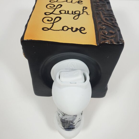 Scentsy Plug-In Wax Warmer Live Laugh Love Ceramic Beige Bronze Brown Tan - Picture 14 of 14